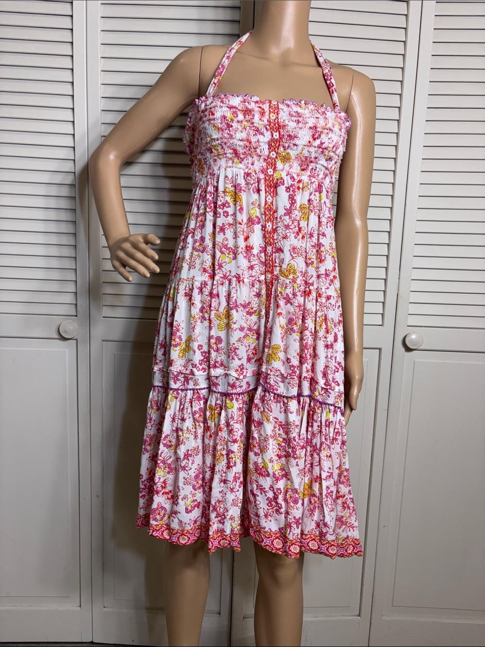 Poupette by St. Barth Floral Print Halter Neck Dress Size 8